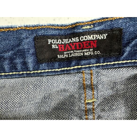 Ralph Lauren Polo Jeans Mens Size 42x32 (41x31.5) Hayden Dark Wash Grinding READ - Picture 4 of 15